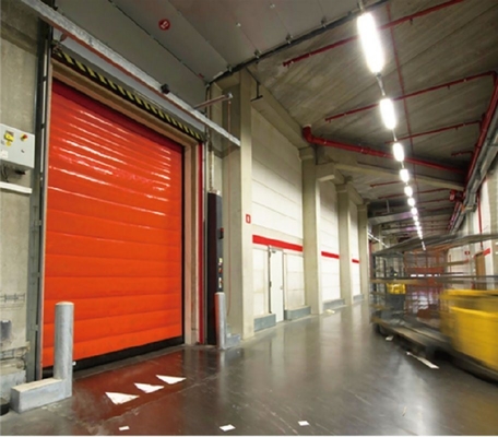 Porta di garage di sicurezza ad alta velocità a rotolamento veloce a rotolamento veloce chiusura a rotolamento con potenza di 100W